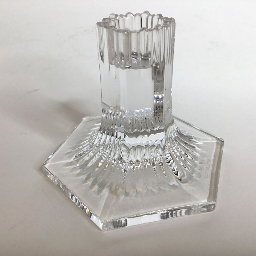 TIFFANY & CO Louis Comfort Crystal Hexagon Candlestick 1992 Germany Art Deco 90s